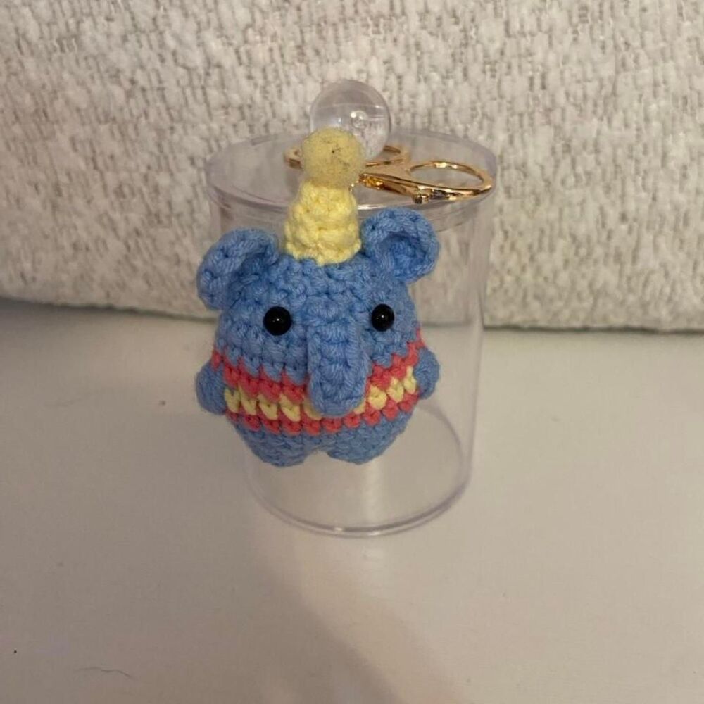 Handmade Crocheted Keychain Elephant